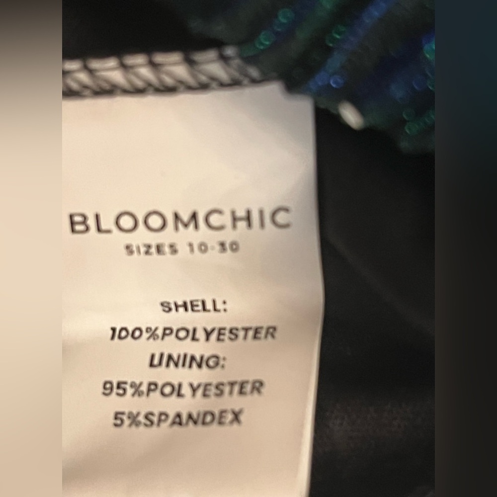 Bloomchic Sequin Mesh Lantern Sleeve Wrap Belted … - image 6